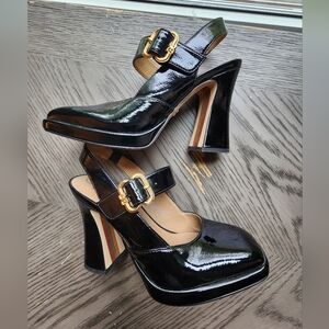 SAM EDELMAN Jilde 4 inch patent leather slingback size 7